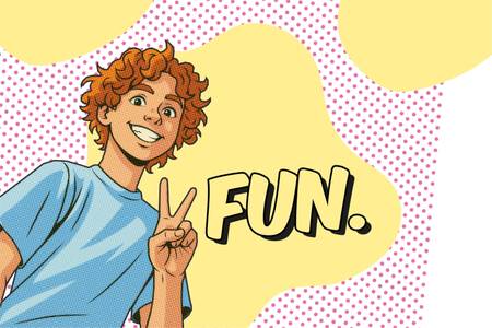 Grafik mit einer gezeichneten Person und dem Begriff Fun